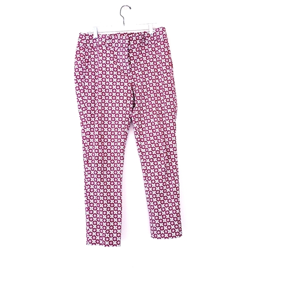 LOFT Pink Print Julie Skinny Pants Size 10 Floral - Picture 12 of 13